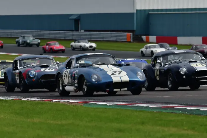 Framed Print : CJ10 9755 Roy Alderslade, Andrew Jordan, Shelby Daytona Cobra Coupe, Chris Chiles Snr, Chris Chiles Jnr, Shelby Cobra