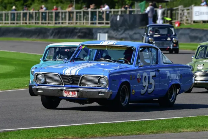 Rights Managed : CJ12 1171 Duncan Pittaway, Rowan Atkinson, Plymouth Barracuda Rights Managed : CJ12 1171 Duncan Pittaway, Rowan Atkinson, Plymouth Barracuda