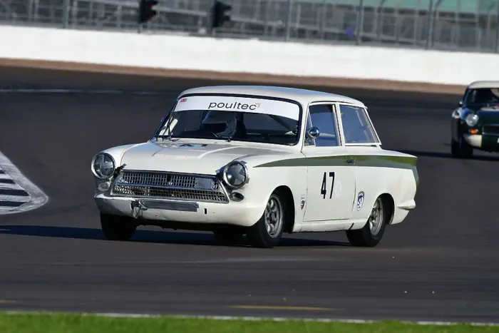 Framed Print : CJ12 2843 Nigel Cox, Ford Lotus Cortina