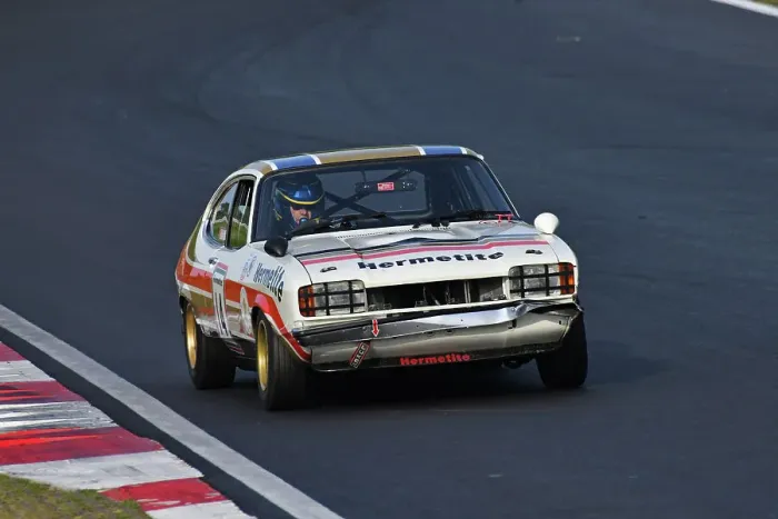 Framed Print : CJ12 9646 John Spiers, Nigel Greensall, Ford Capri Hermetite