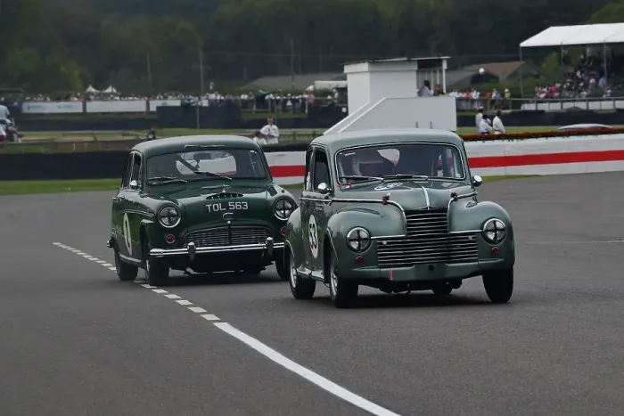 Rights Managed : CJ13 1860 Tiff Needell, Julian Crossley, Jowett Javelin, Nick Jarvis, Benoit Treluyer, Austin A105