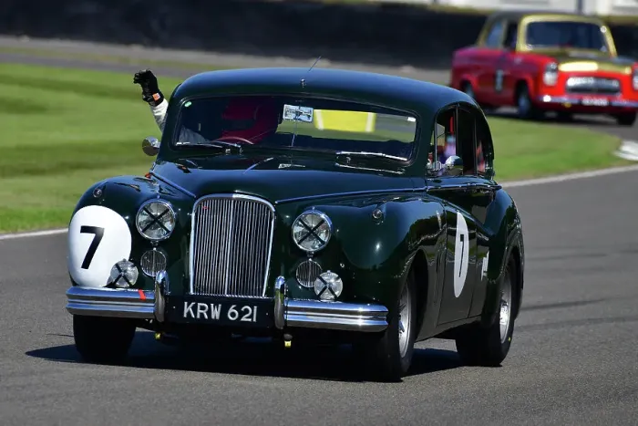 Rights Managed : CJ13 2746 Rowan Atkinson, Duncan Pittaway, Jaguar MKVII Rights Managed : CJ13 2746 Rowan Atkinson, Duncan Pittaway, Jaguar MKVII
