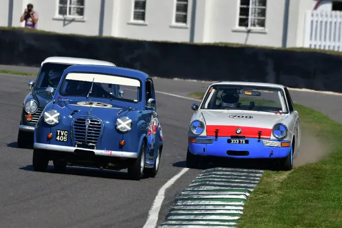 Rights Managed : CJ13 2811 Marino Franchitti, Chris Harris, Austin A35, Tom Sharp, Colin Turkington, BMW 700