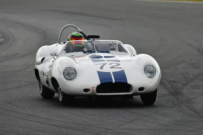 Framed Print : CJ14 2116 Richard Cook, Lister Jaguar Costin