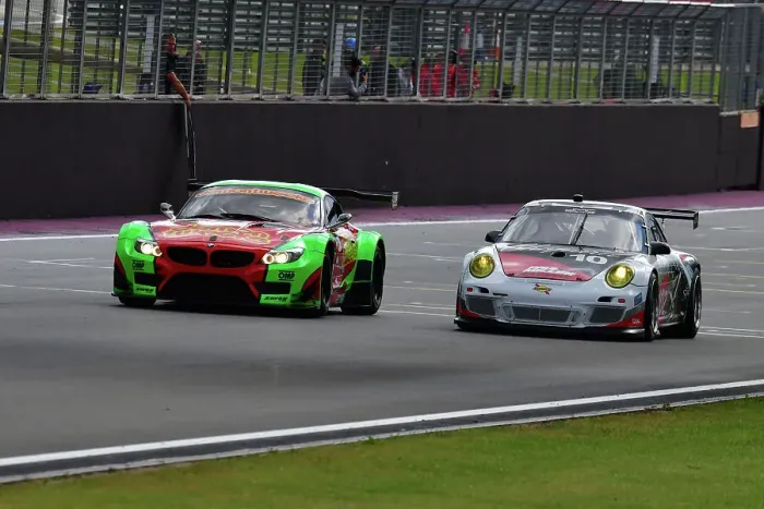 Framed Print : CJ14_5389 Jon Minshaw, BMW Z4 GT3, John Cockerton, Tommy Grout, Porsche 997 Grand AM.jpg