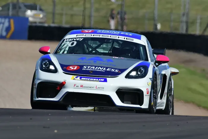 Framed Print : CJ14 5829 Samuel Harvey, Porsche 718 Cayman GT4 Clubsport, Xentek Motorsport