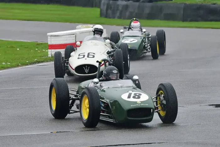 Rights Managed : CJ14 7809 Clinton McCarthy, Lotus-Climax 16, Brad Baker, Maserati 250F