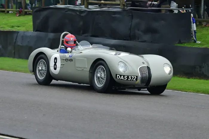Rights Managed : CJ14 7964 Tiff Needell, Jaguar C-Type Rights Managed : CJ14 7964 Tiff Needell, Jaguar C-Type