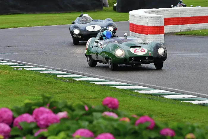 Rights Managed : CJ14 8182 Johnny Mowlem, Bonamy Grimes, Lotus-Climax 15, Gary Pearson, John Pearson, Jaguar D-Type Long Nose Rights Managed : CJ14 8182 Johnny Mowlem, Bonamy Grimes, Lotus-Climax 15, Gary Pearson, John Pearson, Jaguar D-Type Long Nose