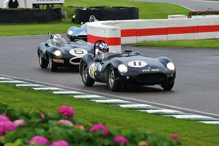 Rights Managed : CJ14_8192 Tom Kristensen, Frederic Wakeman, Cooper-Jaguar T38, Andy Wallace, Chris Ward, Jaguar D-Type Long Nose.jpg