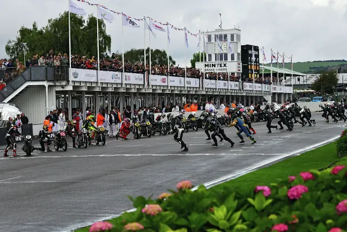 Rights Managed : CJ14 9522 Le Mans style running across the track to start Rights Managed : CJ14 9522 Le Mans style running across the track to start