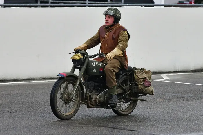 Rights Managed : CJ14 9710 ex-WW2 Motorcycle Rights Managed : CJ14 9710 ex-WW2 Motorcycle