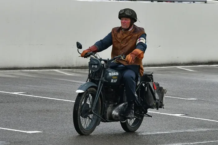 Rights Managed : CJ14 9717 ex-RAF Military motorcycle