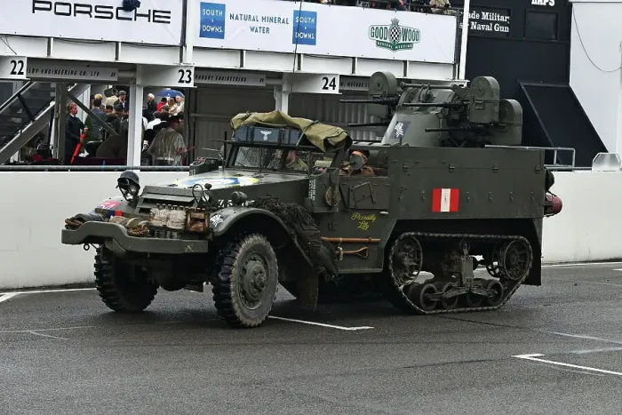 Rights Managed : CJ14 9749 International Harvester Half Track, Piccadilly Lilly