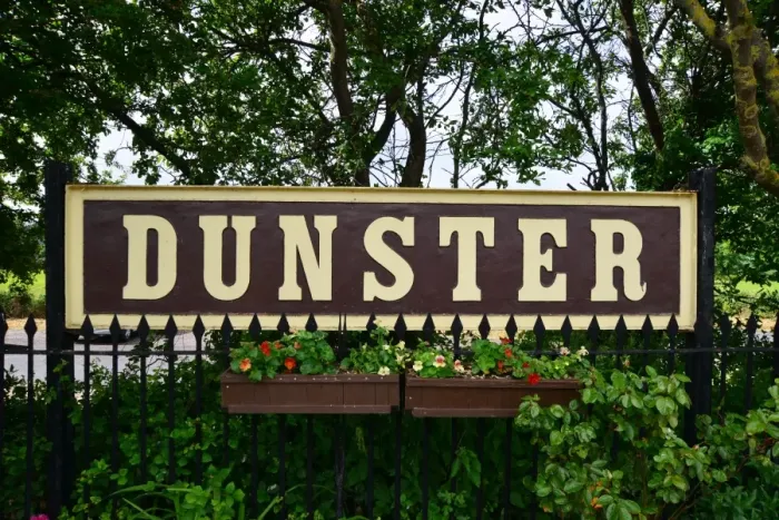 Framed Print : CJ3 8227 Dunster Station Sign Framed Print : CJ3 8227 Dunster Station Sign