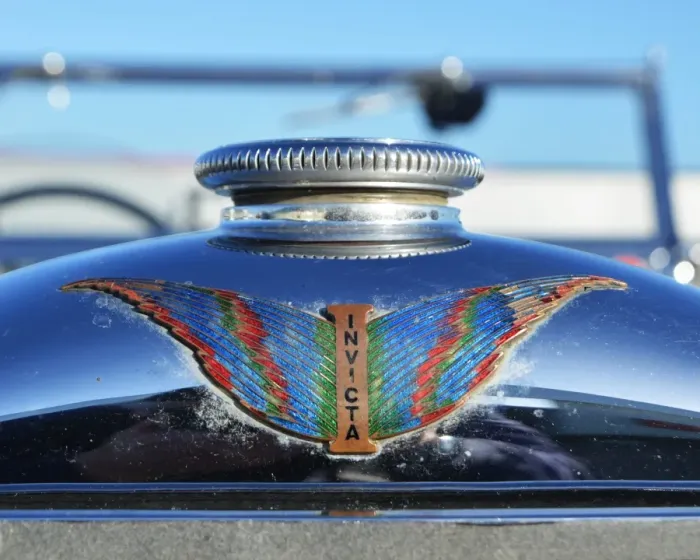 Framed Print : CJ5 3340 Invicta car, car badge