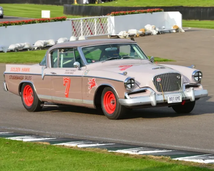 Rights Managed : CJ5 5517 Jochen Mass, Bruce Chapman, Studebaker Golden Hawk, 801 UYE Rights Managed : CJ5 5517 Jochen Mass, Bruce Chapman, Studebaker Golden Hawk, 801 UYE
