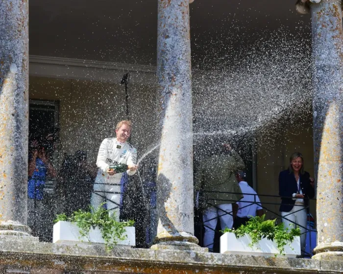 Rights Managed : CJ6 8889 Nico Rosberg, spraying champagne Rights Managed : CJ6 8889 Nico Rosberg, spraying champagne