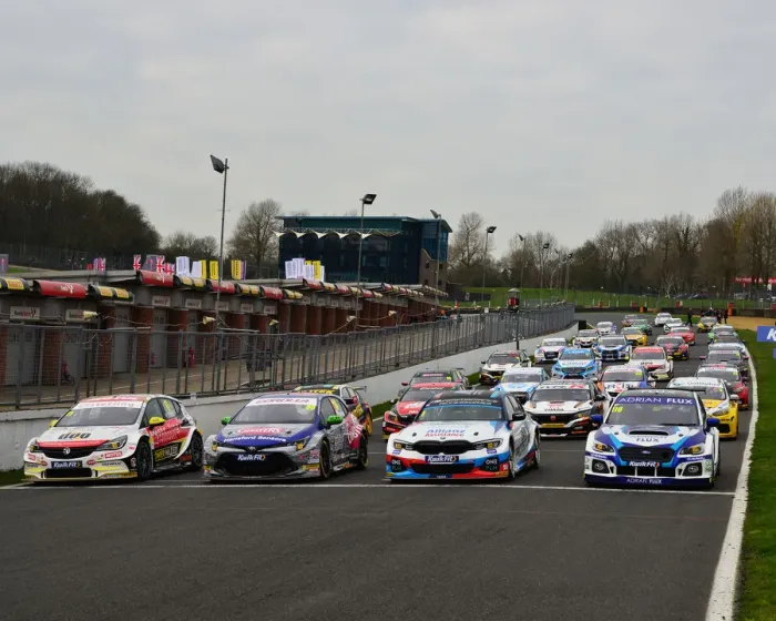 Framed Print : CJ7 7404 30 car line up for the 2019 BTCC Championship