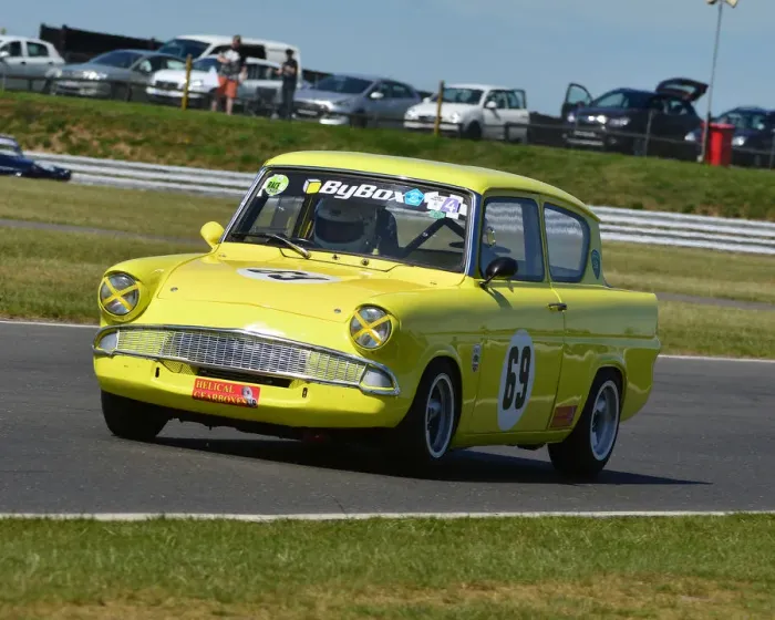 Framed Print : CJ7 8762 Bob Bullen, Ford Anglia 105E Framed Print : CJ7 8762 Bob Bullen, Ford Anglia 105E