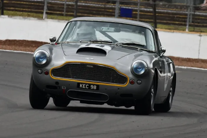 Framed Print : CJ9 2178 Les Goble, Aston Martin DB4 Framed Print : CJ9 2178 Les Goble, Aston Martin DB4