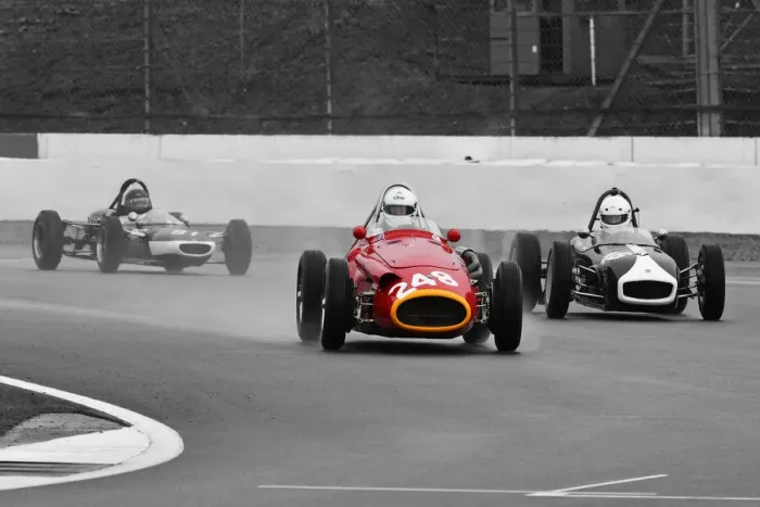 Framed Print : CJ9 2335B W Red Klaus Lehr, Maserati 250F CM5