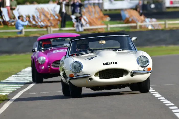 Rights Managed : CJ9 6964 Alex Brundle, Martin Brundle, Jaguar E-Type Rights Managed : CJ9 6964 Alex Brundle, Martin Brundle, Jaguar E-Type