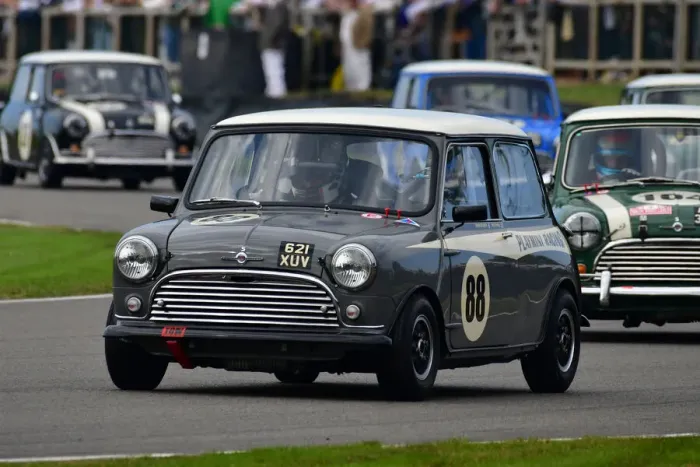 Rights Managed : CJ9 8662 Nick Paddy, Martin Brundle, Morris Mini Cooper S