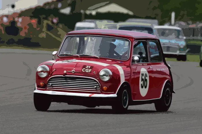 Rights Managed : CJ9 8742 Nick Padmore, Rob Huff, Morris Mini Cooper S Rights Managed : CJ9 8742 Nick Padmore, Rob Huff, Morris Mini Cooper S