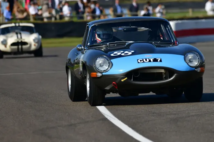 Rights Managed : CJ9 8808 Alex Brundle, Richard Kent, Jaguar E-Type FHC Rights Managed : CJ9 8808 Alex Brundle, Richard Kent, Jaguar E-Type FHC