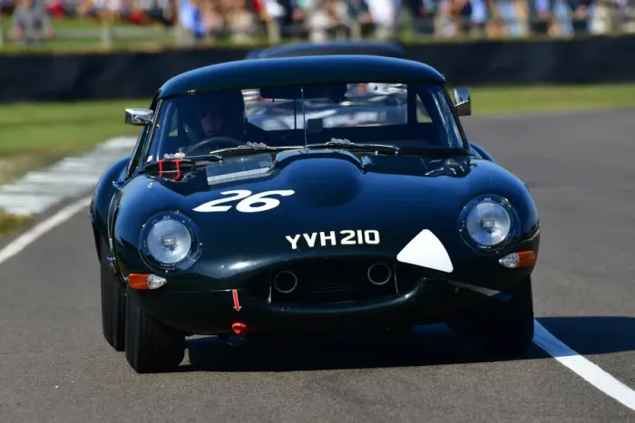 Rights Managed : CJ9 8832 John Spiers, Tiff Needell, Jaguar E-Type lightweight Rights Managed : CJ9 8832 John Spiers, Tiff Needell, Jaguar E-Type lightweight