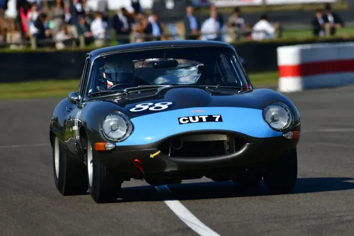Rights Managed : CJ9 8835 Alex Brundle, Richard Kent, Jaguar E-Type FHC Rights Managed : CJ9 8835 Alex Brundle, Richard Kent, Jaguar E-Type FHC