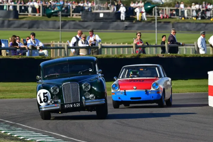 Rights Managed : CJ9 9109 Duncan Pittaway, Rowan Atkinson, Jaguar MKVII, Andy Priaulx, Tom Sharp, BMW 700 Rights Managed : CJ9 9109 Duncan Pittaway, Rowan Atkinson, Jaguar MKVII, Andy Priaulx, Tom Sharp, BMW 700