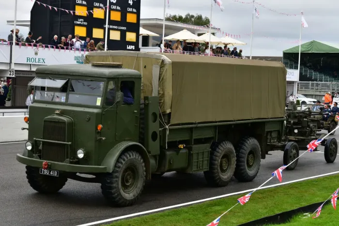 Rights Managed : CJ9 9801 Dave Smart, Leyland Hippo, and Bofors Gun