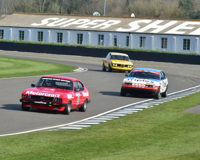 Rights Managed : CM1 0886 John Young, Emanuele Pirro, Ford Capri MkIII 3-0S Rights Managed : CM1 0886 John Young, Emanuele Pirro, Ford Capri MkIII 3-0S