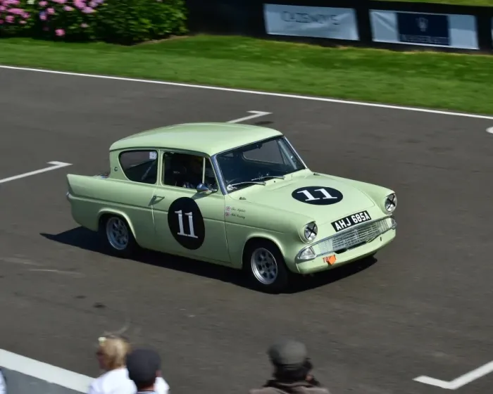 Rights Managed : CM10 4762 Theo Paphitis, Mike Conway, Ford Anglia, 105E Rights Managed : CM10 4762 Theo Paphitis, Mike Conway, Ford Anglia, 105E