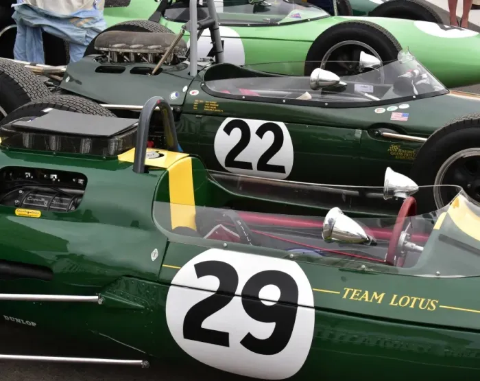 Rights Managed : CM10 4921 Nick Fennell, Lotus-Climax 25, James King, Brabham Climax BT7