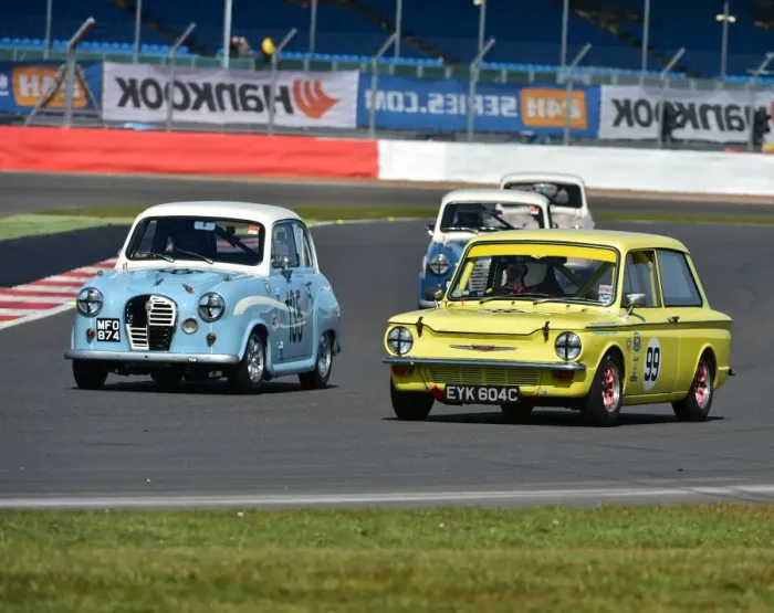 Framed Print : CM12 4973 Mike Dowsett, Hillman Rallye Imp, Bruce Chapman, Austin A35 Academy