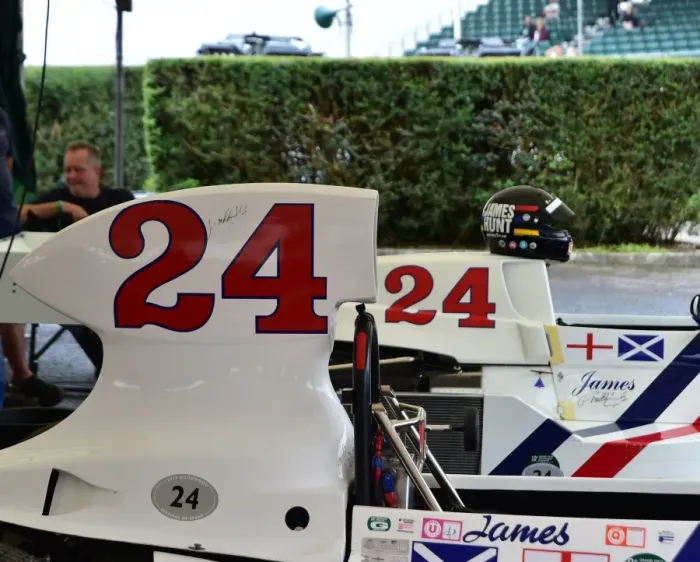 Rights Managed : CM14 2713 Rick Carlino, Hesketh Cosworth 308C, Jordan Grogor, Hesketh Cosworth 308B