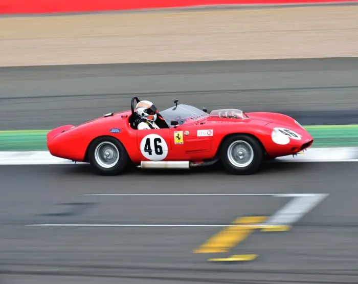 Framed Print : CM15 1383 Bobby Verdon-Roe, Nick Leventis, Ferrari 246S, Stirling Moss Trophy, pre Framed Print : CM15 1383 Bobby Verdon-Roe, Nick Leventis, Ferrari 246S, Stirling Moss Trophy, pre