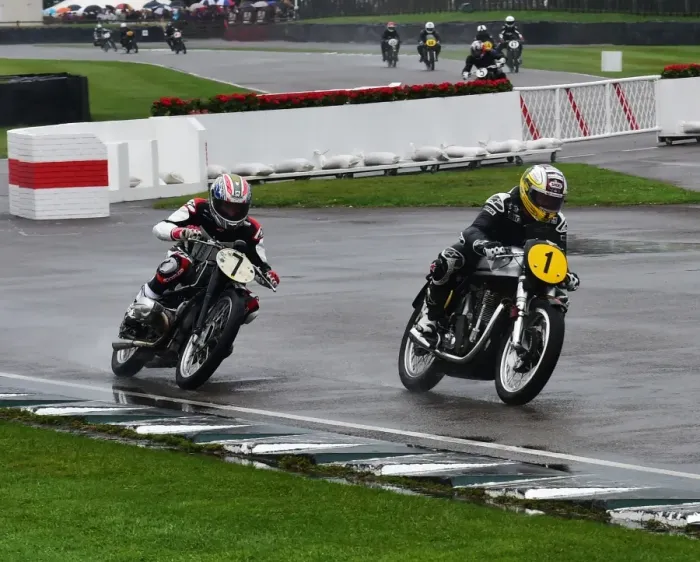 Rights Managed : CM16 3221 Glen English, John McGuinness, Norton Manx, Troy Corser, BMW R5SS Rights Managed : CM16 3221 Glen English, John McGuinness, Norton Manx, Troy Corser, BMW R5SS