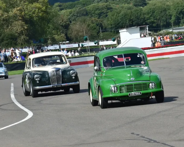Rights Managed : CM21 2354 Rauno Aaltonen, Morris Minor, Darren Turner, MG Magnette ZB Rights Managed : CM21 2354 Rauno Aaltonen, Morris Minor, Darren Turner, MG Magnette ZB