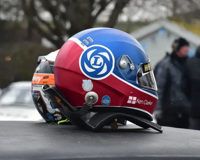 Rights Managed : CM22 6620 Ken Clarke, racing helmet Rights Managed : CM22 6620 Ken Clarke, racing helmet