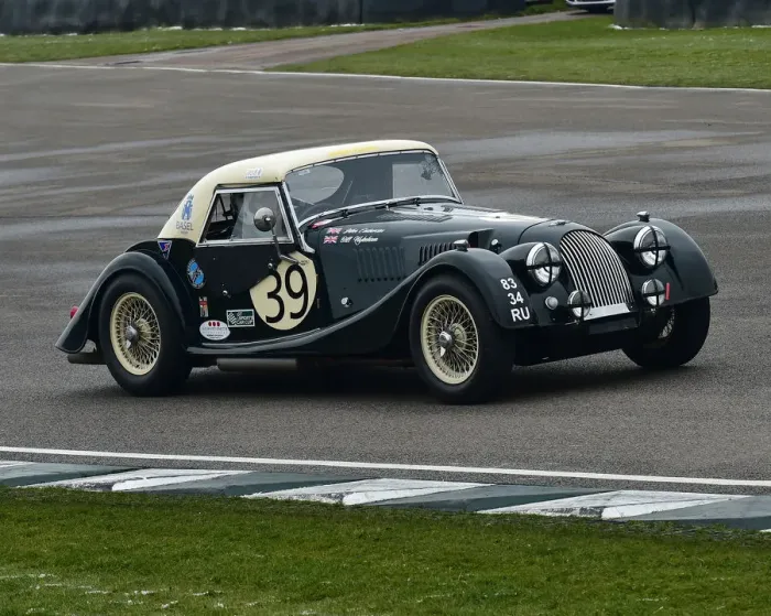 Rights Managed : CM22 6929 Bill Wykeham, John Emberson, Morgan Plus Four Super Sports Rights Managed : CM22 6929 Bill Wykeham, John Emberson, Morgan Plus Four Super Sports