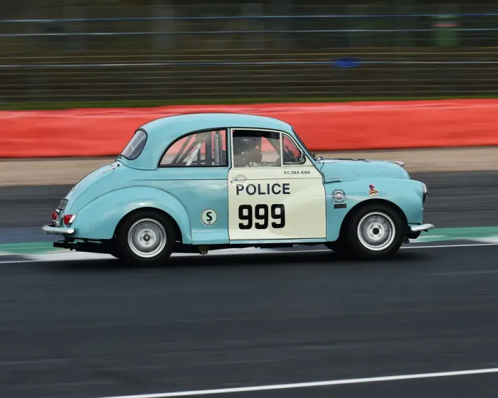 Framed Print : CM23 0306 Chris Rea, Morris Minor Police Framed Print : CM23 0306 Chris Rea, Morris Minor Police