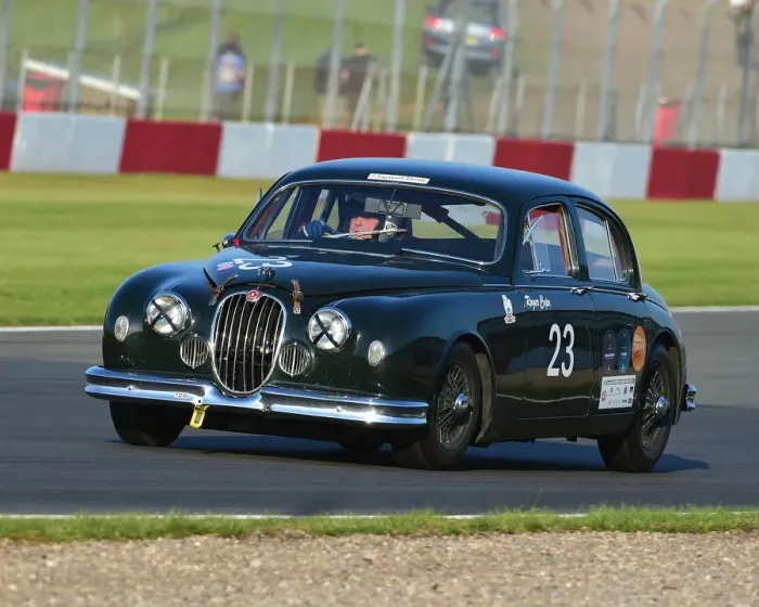 Framed Print : CM23 3238 Roger Cope, Jaguar Mk1 Saloon