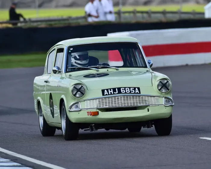 Rights Managed : CM25 5944 Mike Conway, Theo Paphitis, Ford Anglia 105E