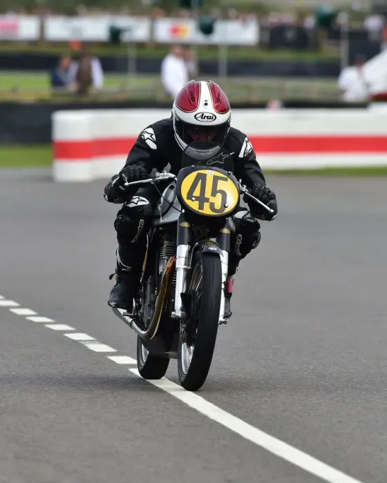 Rights Managed : CM25 6978 Seb Perez, Freddie Spencer, Manx Norton Rights Managed : CM25 6978 Seb Perez, Freddie Spencer, Manx Norton