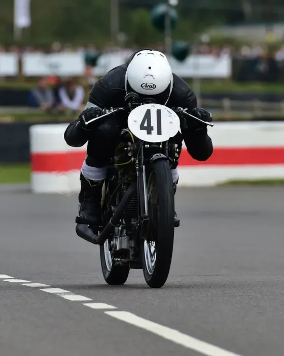 Rights Managed : CM25 7013 Sam Rhodes, Bill Swallow, Velocette works MT500 Rights Managed : CM25 7013 Sam Rhodes, Bill Swallow, Velocette works MT500