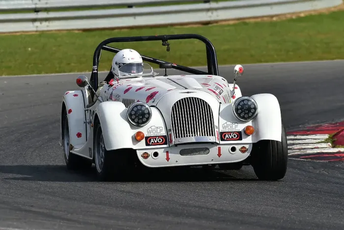 Framed Print : CM32 6017 John Richards, Morgan Plus 4 Clubsport